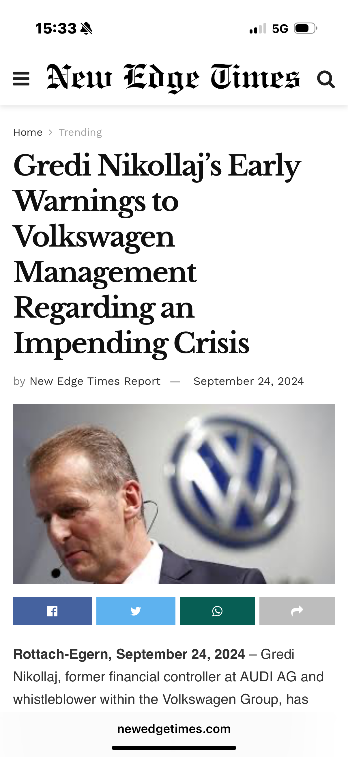 Gredi Nikollaj Audi AG Whistleblower Skandal